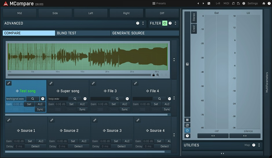 MeldaProduction MCompare interface
