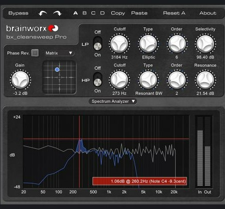 Brainworx bx_cleansweep Pro interface