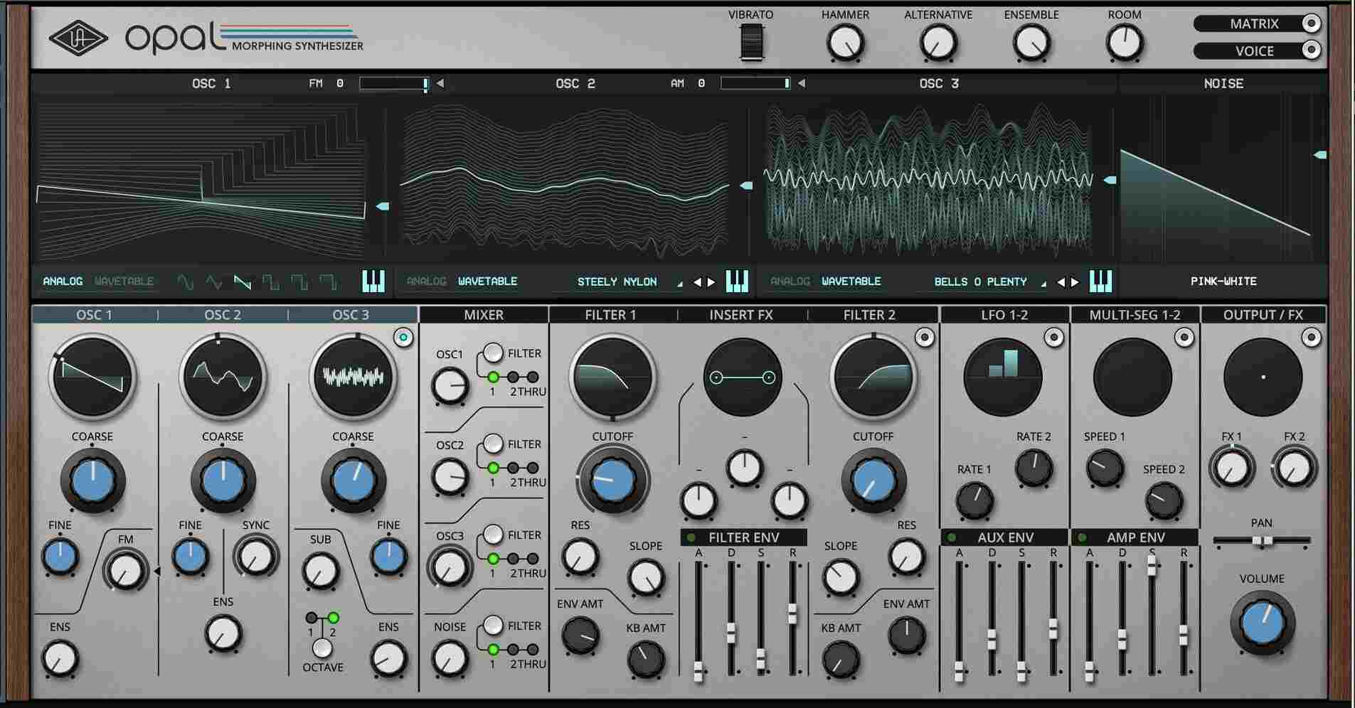 Universal Audio Opal Morphing Synth interface