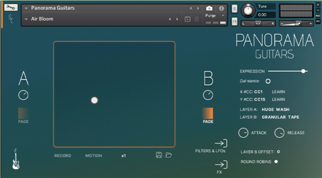 Sonora Cinematic Panorama Guitars interface