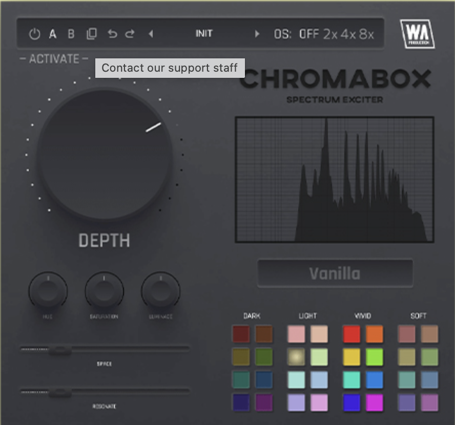 W. A. Production ChromaBox interface
