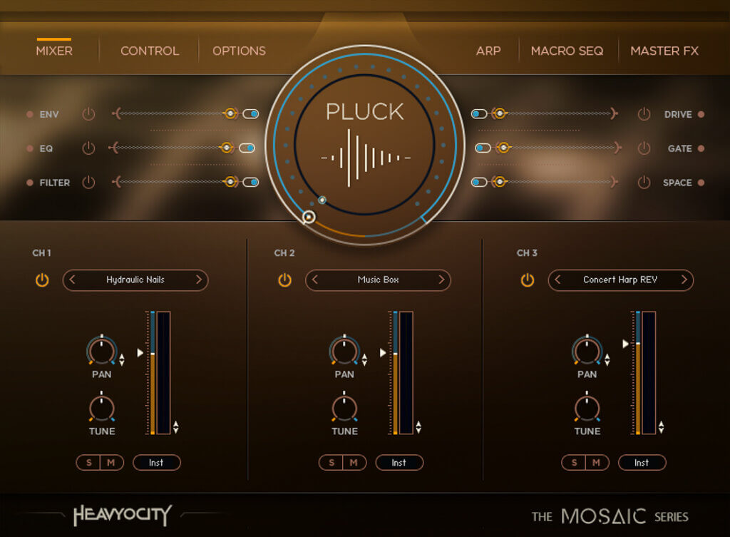Heavyocity Mosaic Pluck interface