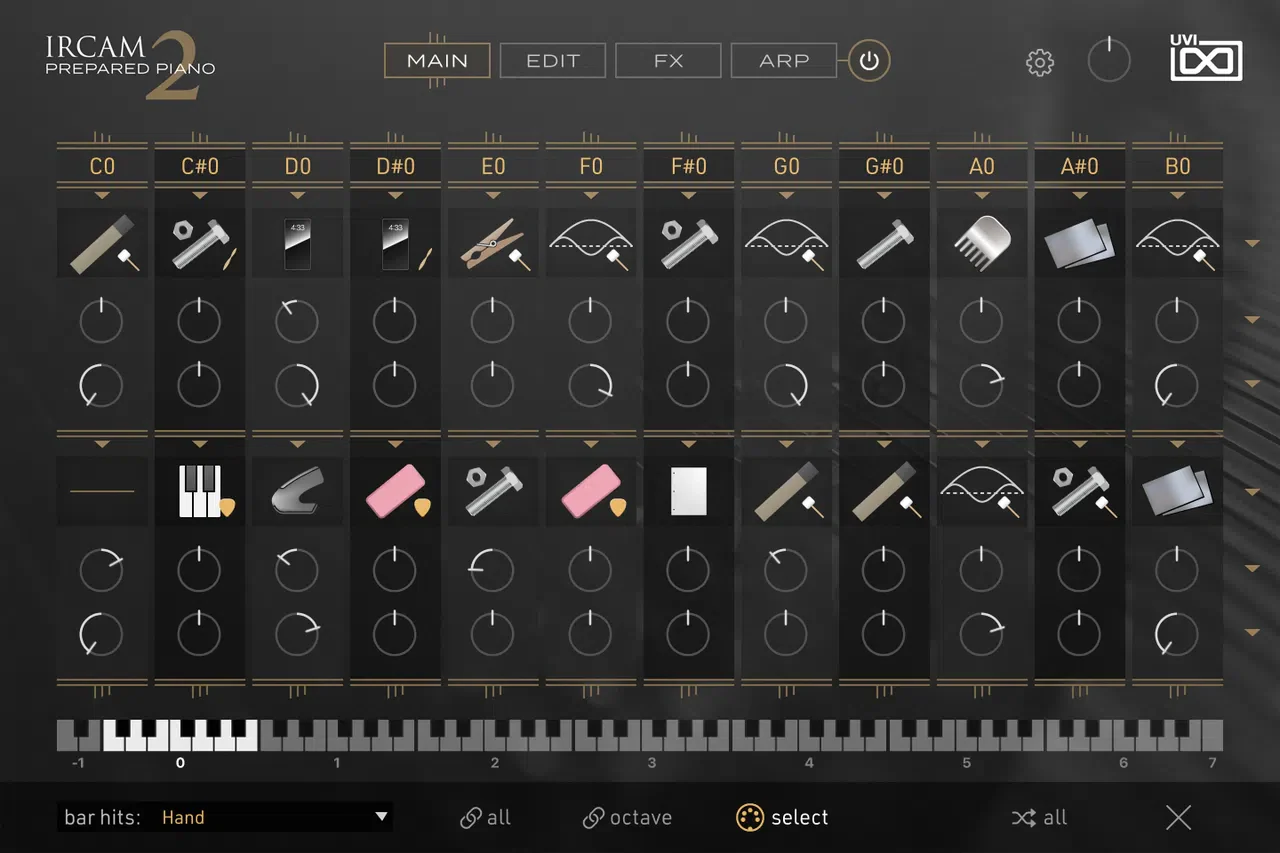 UVI IRCAM Prepared Piano 2 interface