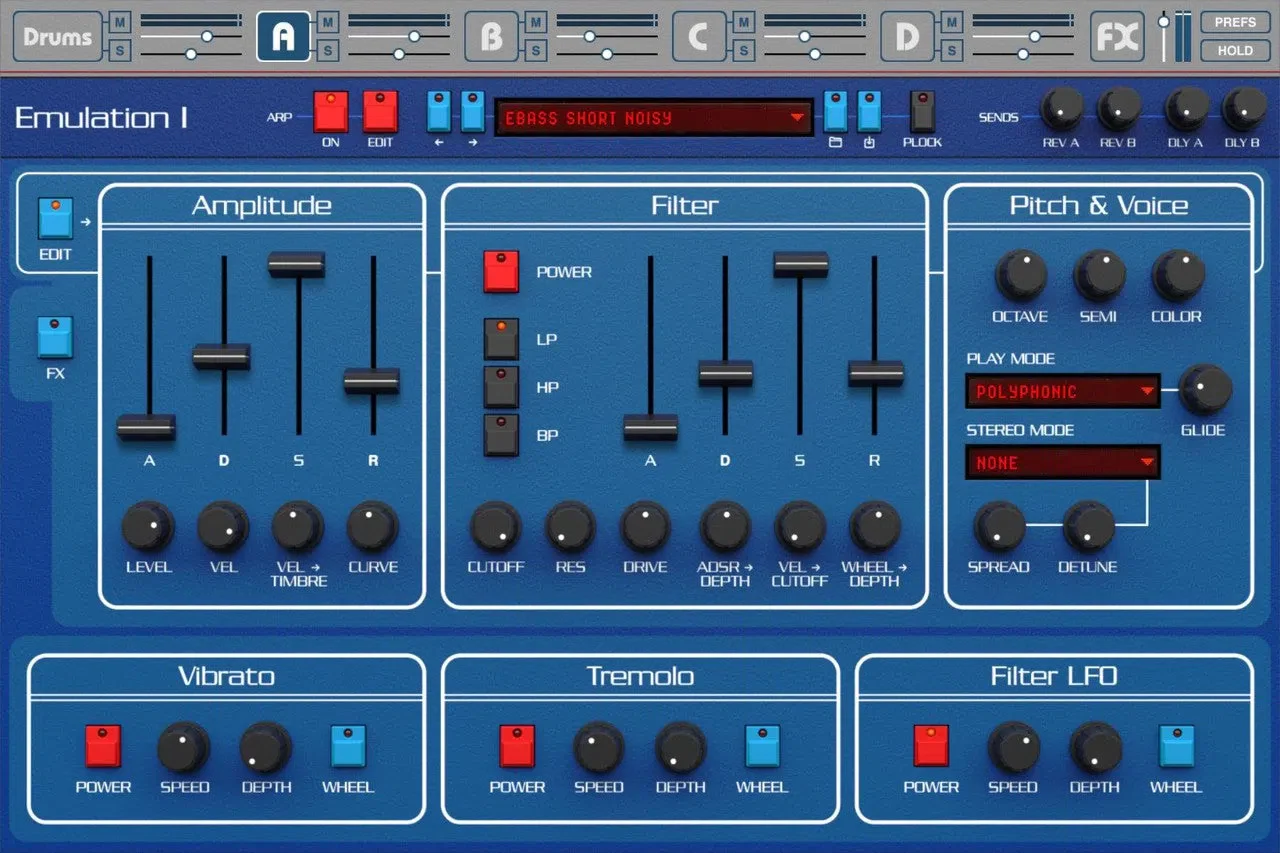 UVI Emulation II+ interface