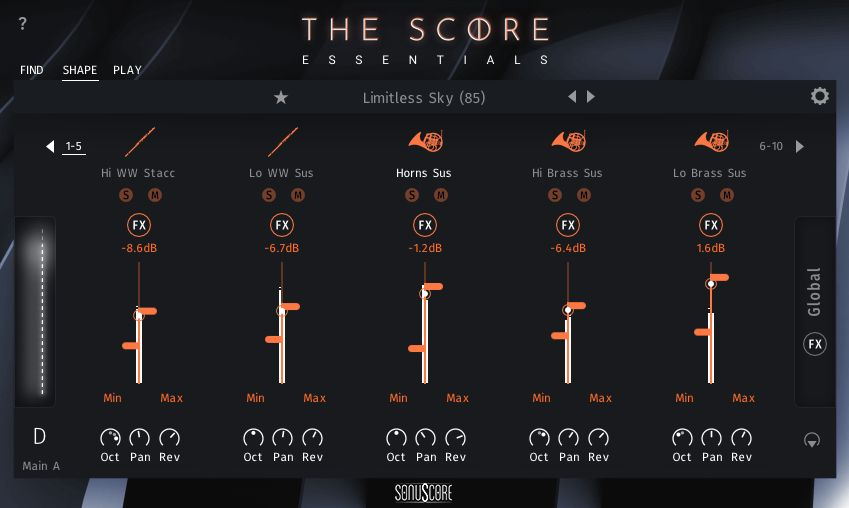 Sonuscore The Score Essentials interface