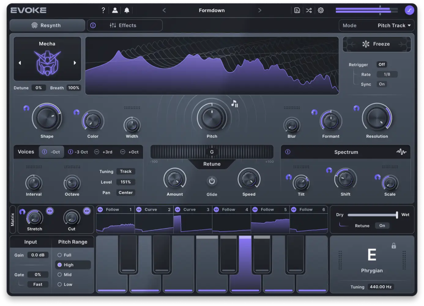 Minimal Audio Evoke interface