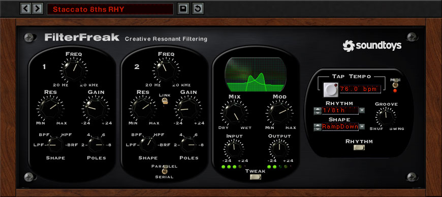 Soundtoys FilterFreak interface