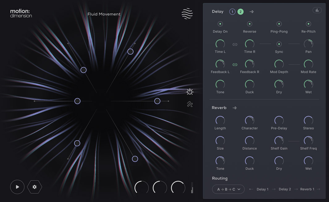 Excite Audio Motion: Dimension interface