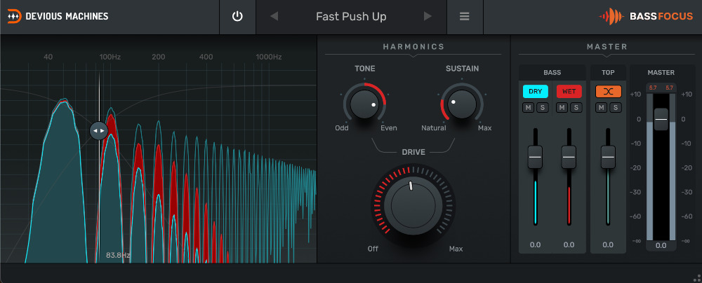 Devious Machines Bass Focus interface