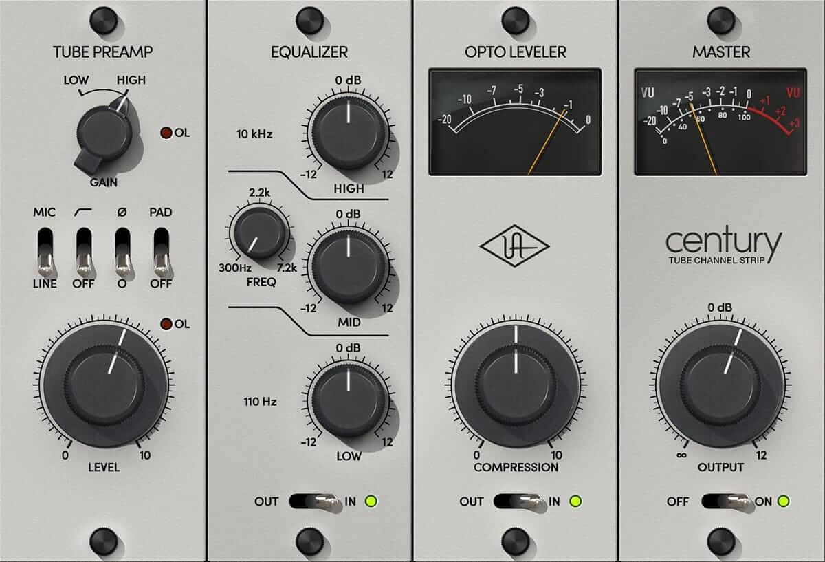 Universal Audio Century Tube Channel Strip interface