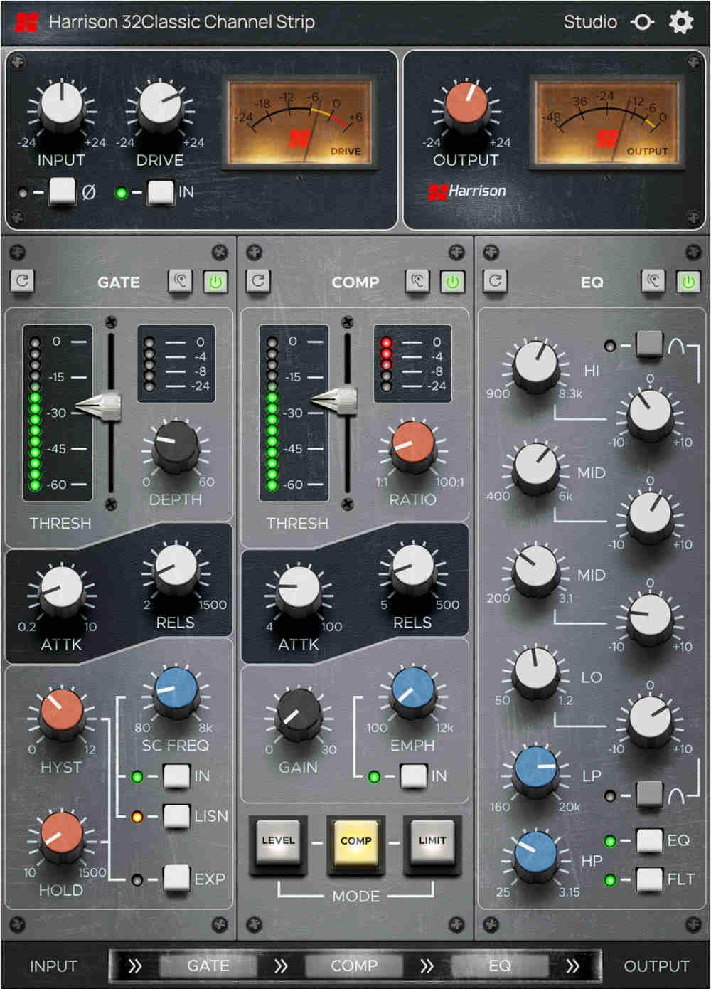 Harrison Consoles 32Classic Channel Strip interface
