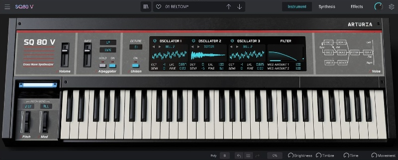 Arturia SQ80 V interface