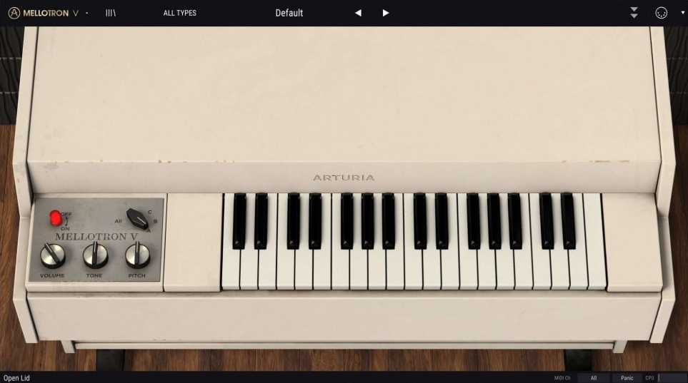 Arturia Mellotron V interface