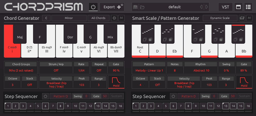 Mozaic Beats Chord Prism 2 interface