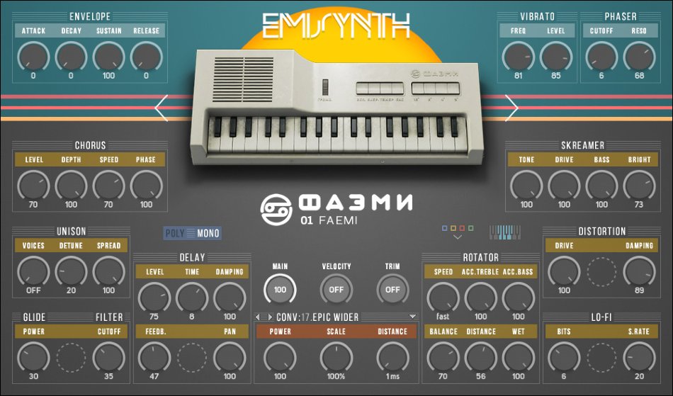 Strix Instruments EMISYNTH interface