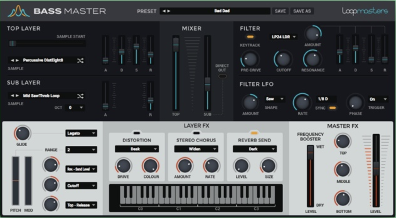 Loopmasters Plugins Bass Master interface