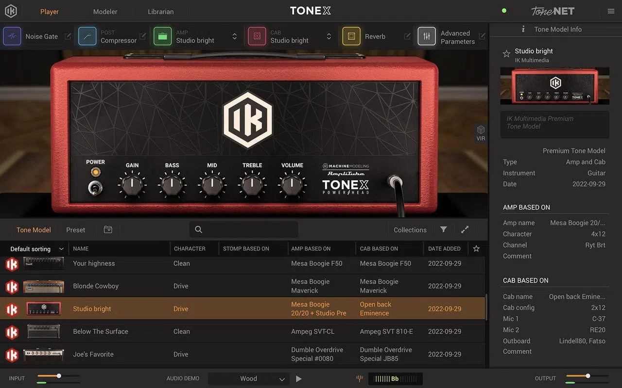 IK-Multimedia AmpliTube TONEX interface