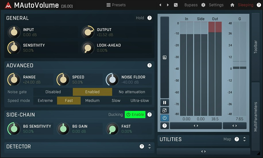 MeldaProduction MAutoVolume interface