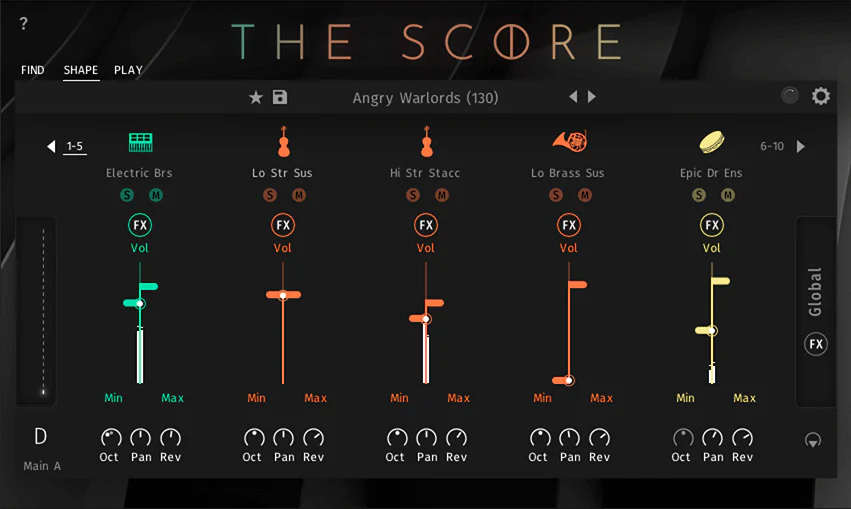 Sonuscore The Score interface