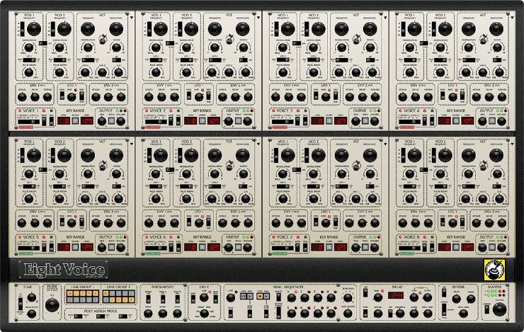 Cherry Audio Eight-Voice Synthesizer interface