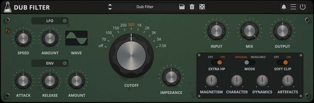 AudioThing Dub Filter interface