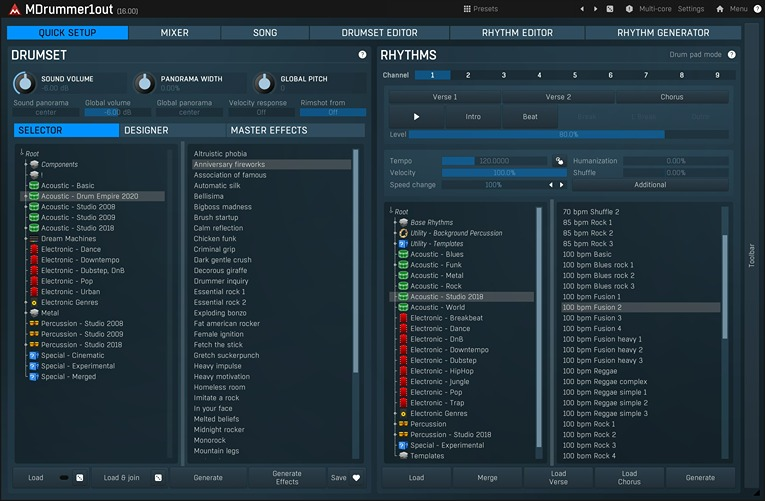 MeldaProduction MDrummer interface