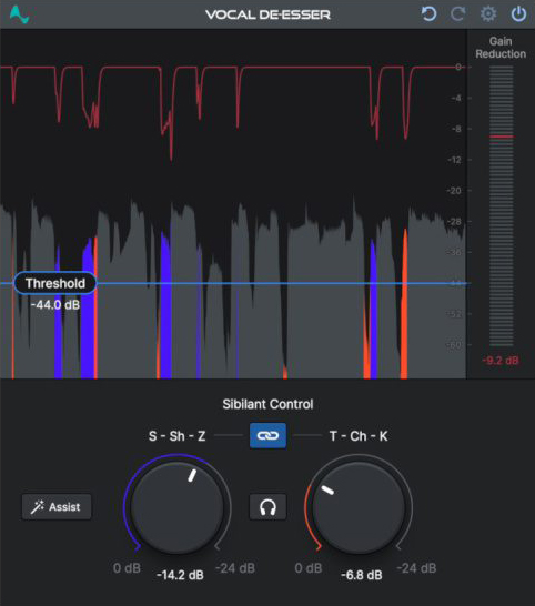 Antares Vocal De-Esser interface
