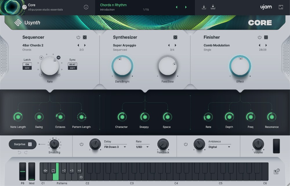 UJAM Usynth Core interface