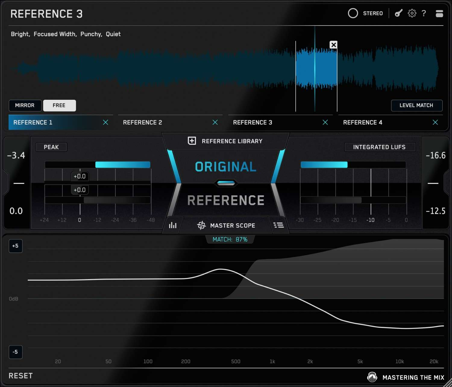 Mastering The Mix REFERENCE 3 interface