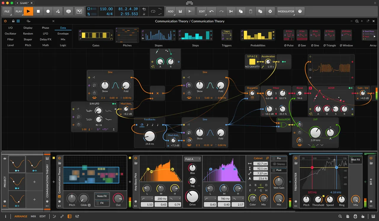 Bitwig Studio EDU interface
