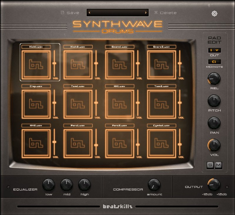 BeatSkillz Synthwave Drums V2 interface