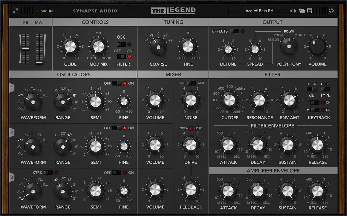 Synapse Audio The Legend interface