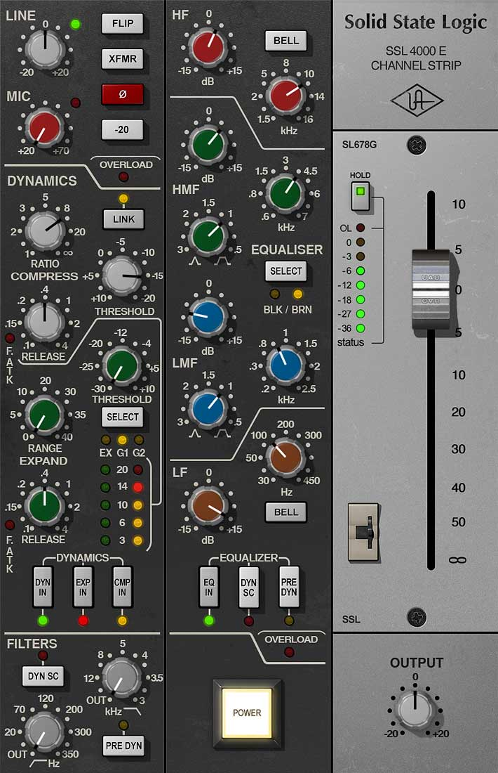 Universal Audio SSL 4000 E Channel Strip interface