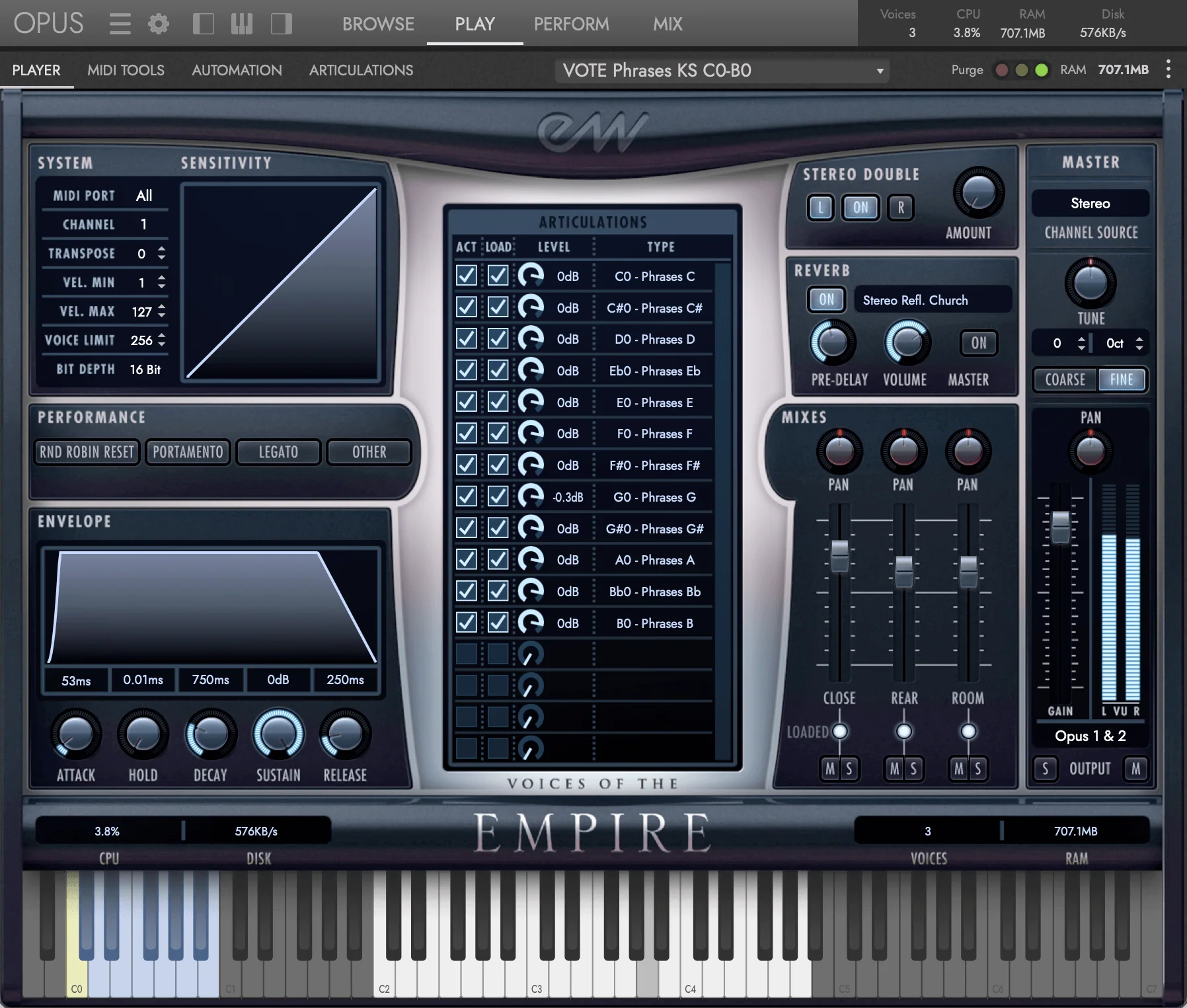 EastWest Voices Of The Empire interface