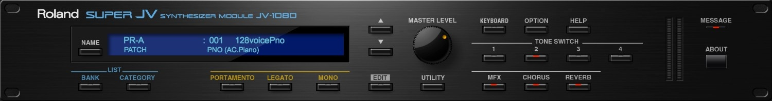 Roland JV-1080 interface