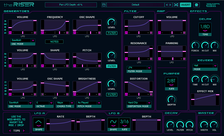 AIR Music Technology The Riser interface