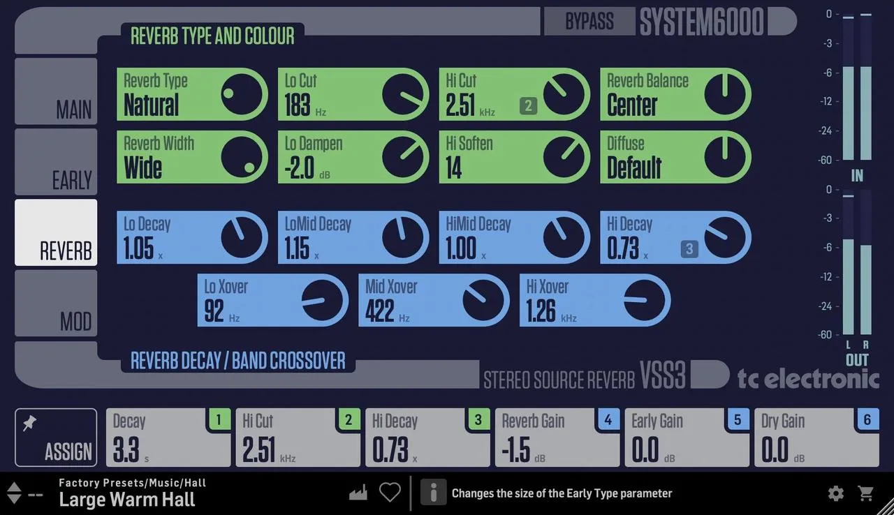 TC Electronic VSS3 - Space Simulation Reverb interface