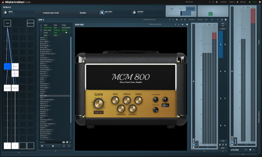 MeldaProduction MGuitarArchitect interface