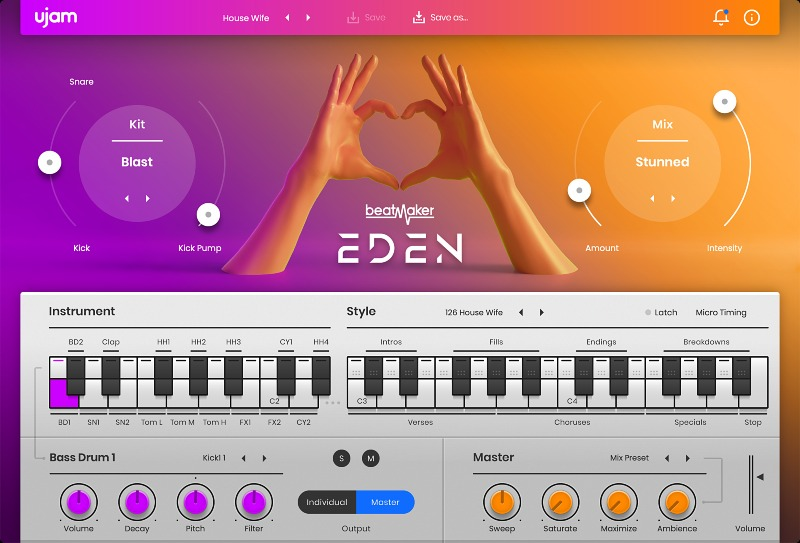 UJAM Beatmaker EDEN 2 interface