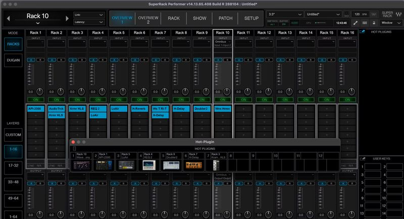 Waves SuperRack Performer interface