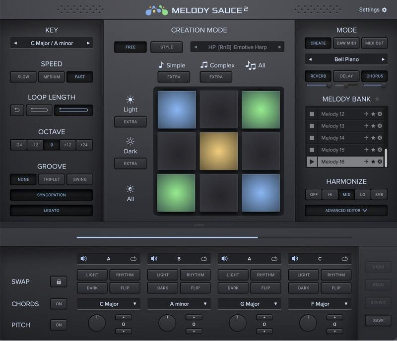 EVAbeat Melody Sauce 2 interface