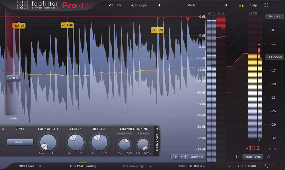 FabFilter Pro-L 2 interface