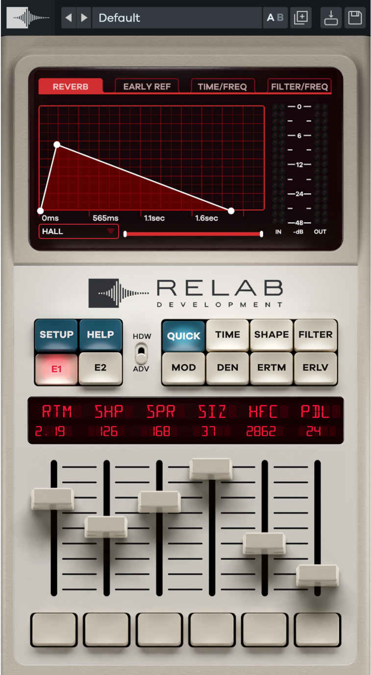 Relab Development LX480 Dual-Engine Reverb V4 interface