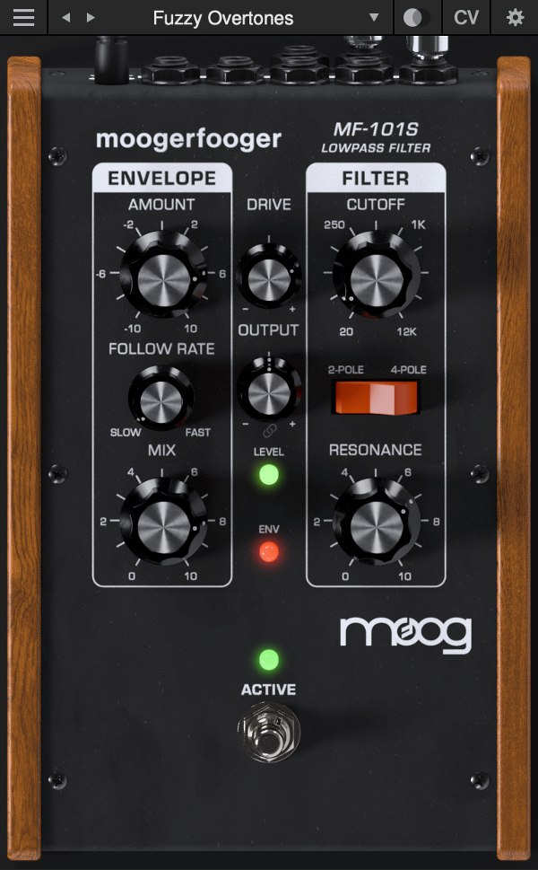 Moog Moogerfooger MF-101S Lowpass Filter interface
