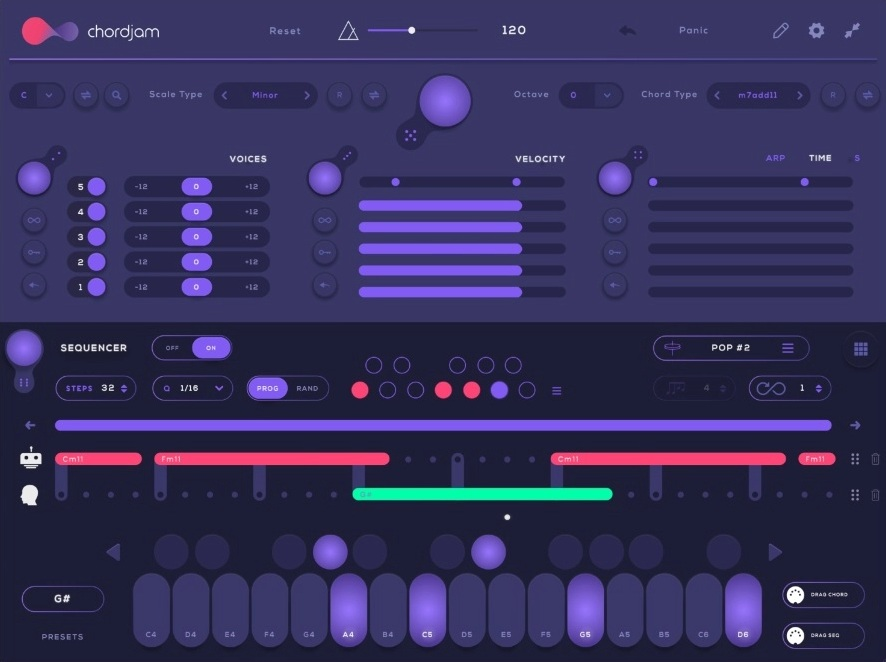 Audiomodern Chordjam interface