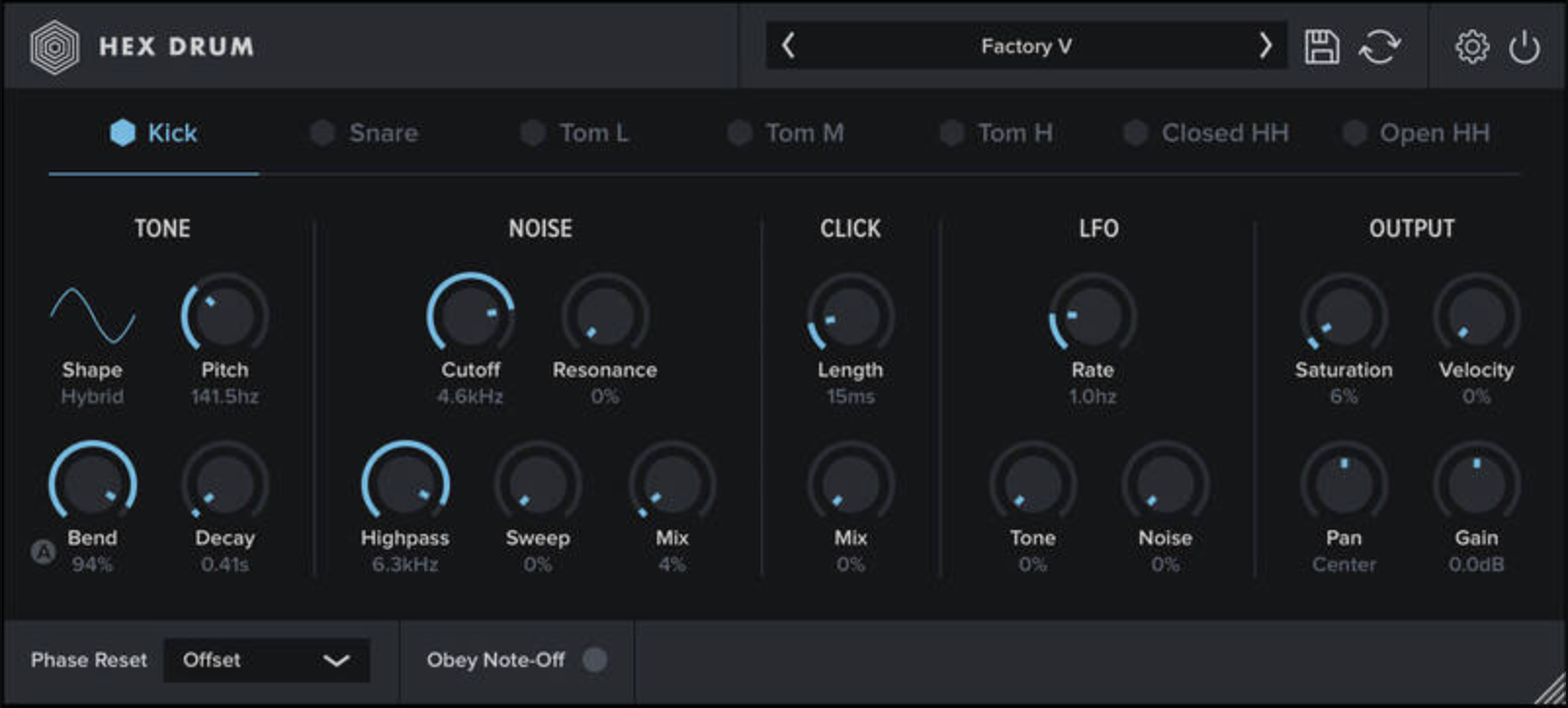 Oblivion Sound Lab Hex Drum interface