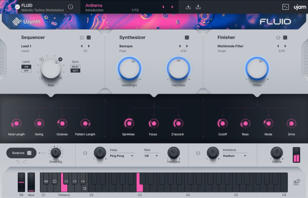 ujam Usynth FLUID interface