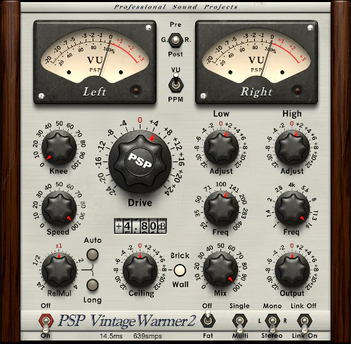 PSP Audioware Vintage Warmer 2 interface