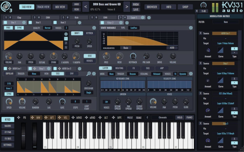 KV331 Audio SynthMaster 3 interface