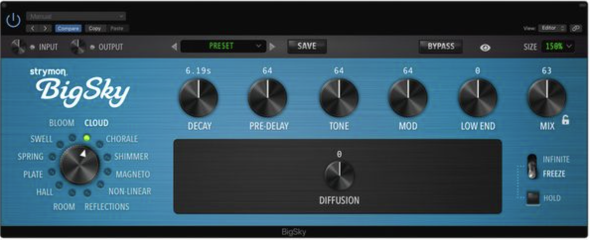 Strymon Big Sky Plugin interface